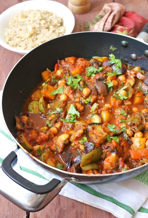 Mediterranean Vegetable and Chickpea Stew by One Arab Vegan