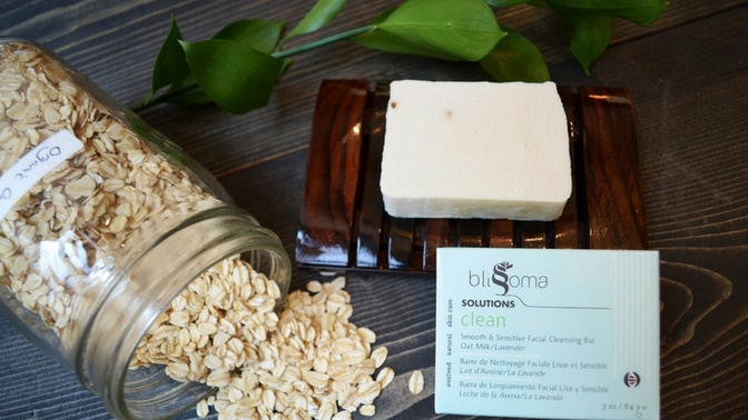 Blissoma Clean - Smooth & Sensitive Facial Cleansing Bar, Oatmilk:Lavender