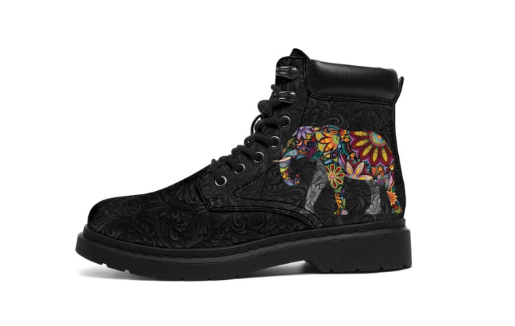 Elephantsity Vegan Boots with Animal Prints