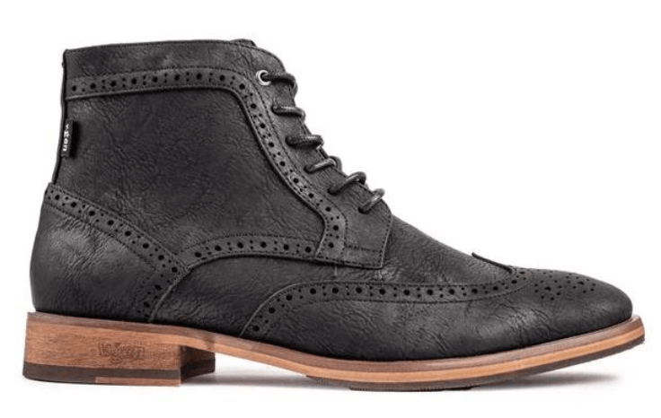 V.GAN Men's vegan brogue boots black