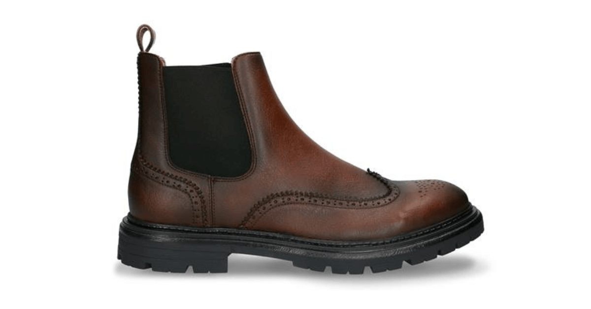 NAE - Casian - Brown Vegan Brogue Chelsea Boots
