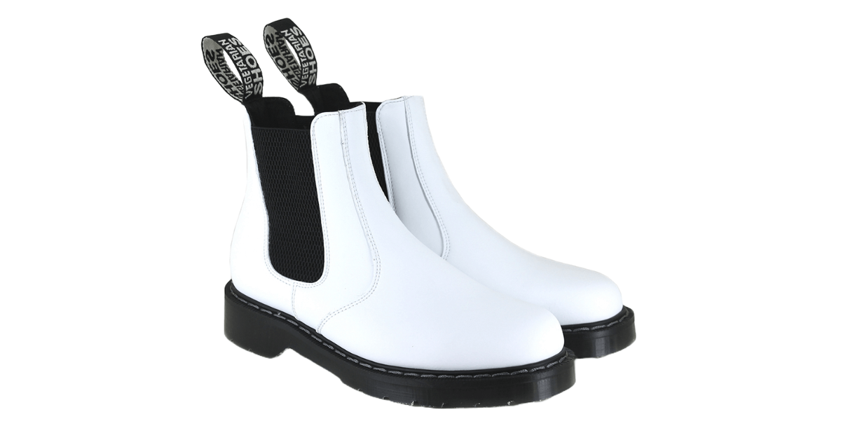 Vegetarian Shoes - White Airseal Chelsea Boots