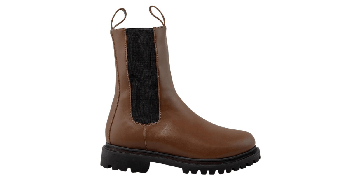 Zette - Mid Calf vegan chelsea brown boots